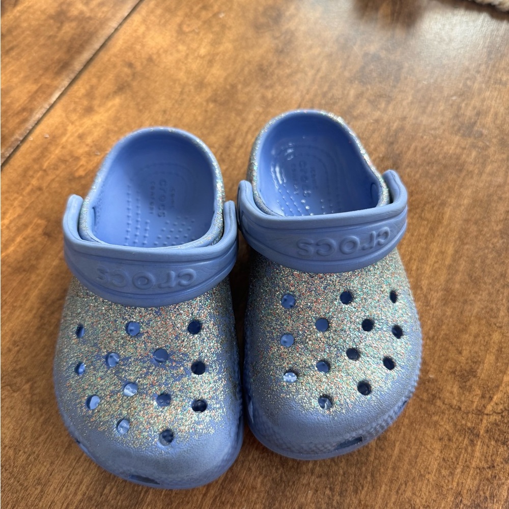 CROCS Kids Sparkly Blue Water Shoes